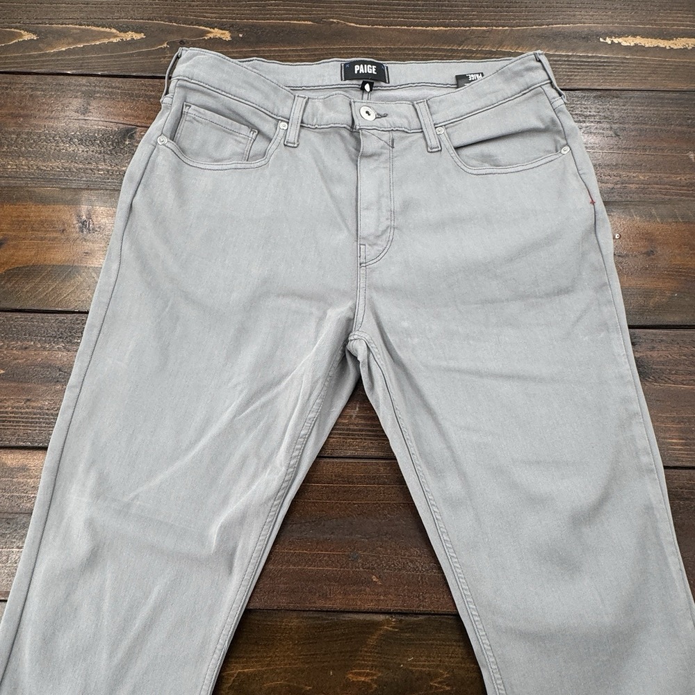 PAIGE Federal Men's Straight Leg Jeans Mountain Ice Gray Tag 34/32 Actual 35/32 - Picture 13 of 13